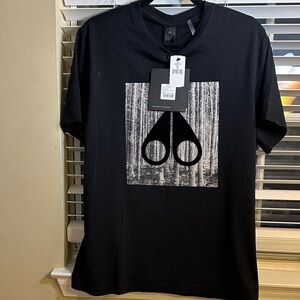 Moose Knuckles Black Graphic Forest Tee